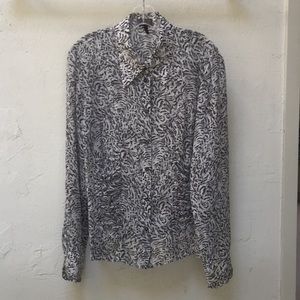 Escada animal print silk blouse